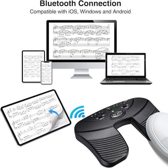 Pedală Bluetooth Pentru Răsfoirea Paginilor 5 Moduri De Operare Portabilă Reîncărcabilă Cu Baterie Silențioasă Compatibilă Cu Windows Android Ios