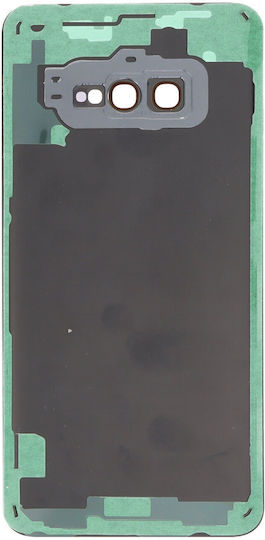 Samsung Galaxy S10e Battery Door + Battery Door Adhesive + Back Camera Lens Bezel Prism Black OEM