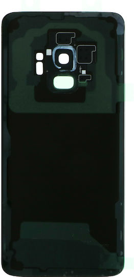 Samsung Galaxy S9 Battery Door + Battery Door Adhesive + Back Camera Lens Bezel Black OEM