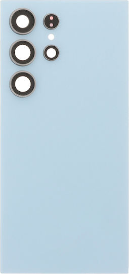 Samsung Galaxy S24 Ultra Battery Door + Battery Door Adhesive + Back Camera Lens Bezel Titanium Blue OEM