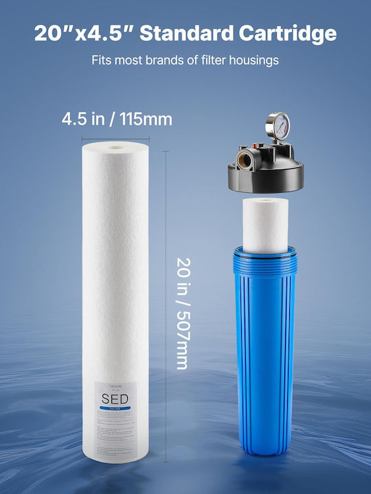 Vevor Water Filter Replacement made of Polypropylene 20" 2pcs