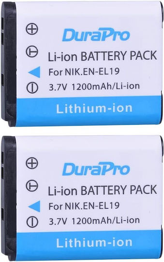 Set 2 Baterii En-el19 1200 mAh Încărcător cu Ecran LCD Nikon Coolpix S2600 S2700 S3100 S3500 S4100 S4150 S4400 S5200 S6400 S6900