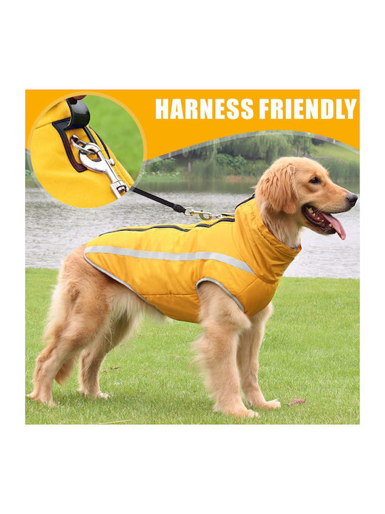 Yellow Fleece / Waterproof / Windproof Dog Coat XXLarge