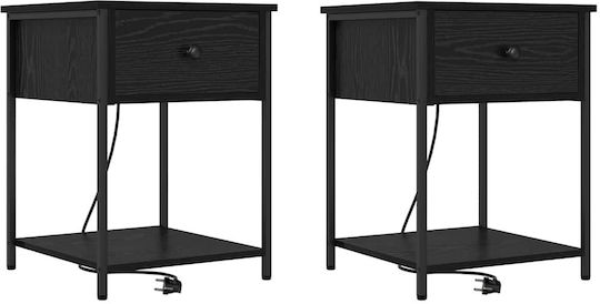 Nachttische Metall Black oak 2Stück 42x41x56cm