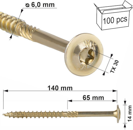 Klimas Schraube Torx Verzinkt 100Stück