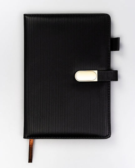 Peterson Peterson Notizbuch A5 Geregelt mit Magnetverschluss Schwarz