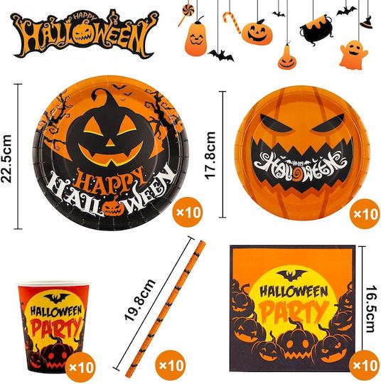 Σετ Σερβιρίσματος για Party Halloween 10τμχ