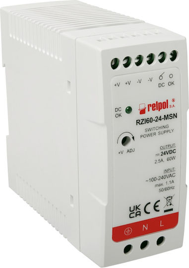 Relpol LED Power Supply Power 60W with Output Voltage 24V