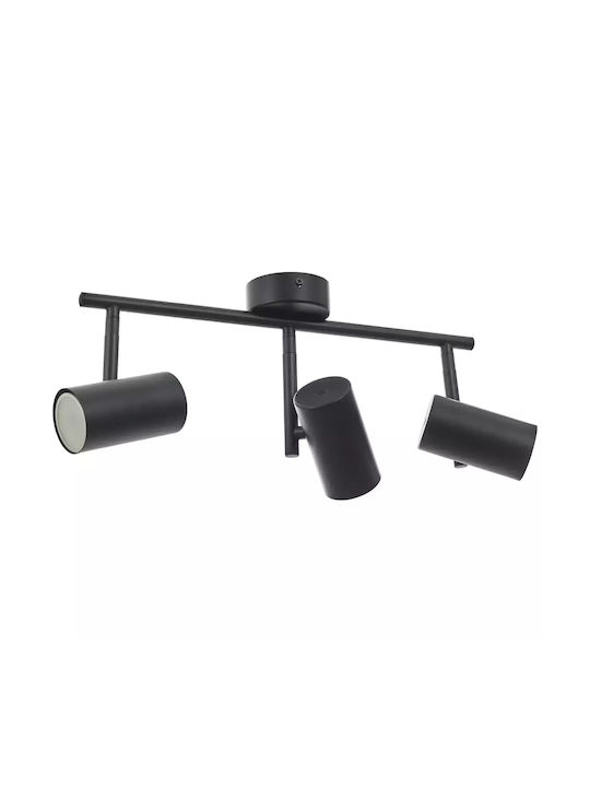 Triple Spot with Socket GU10 in Black Color
