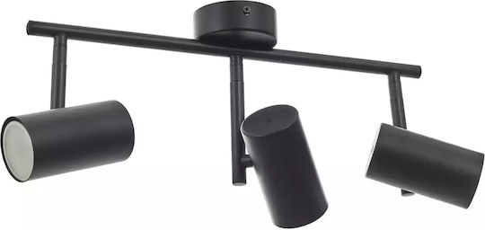 Triplu Spot cu Soclu GU10 în Culoare Negru