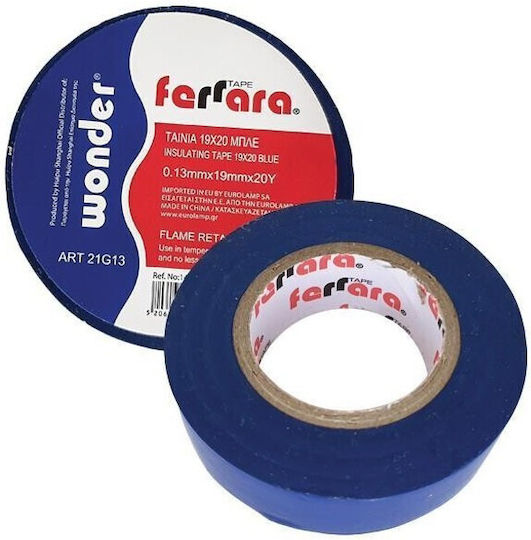 Eurolamp Insulation Tape 19mm x 20m PVC Narrow Blue Blue