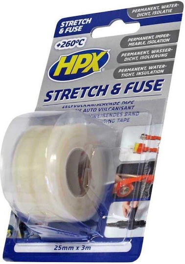 HPX Bandă izolatoare Bandă de izolație 25mm x 3m Stretch & Fuse Transparent Transparent