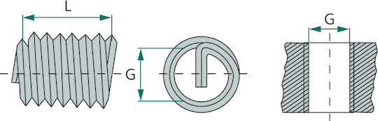 V-coil Σπειρώματα Μ 16x200-d1,5 Μήκος 24,00mm 7334