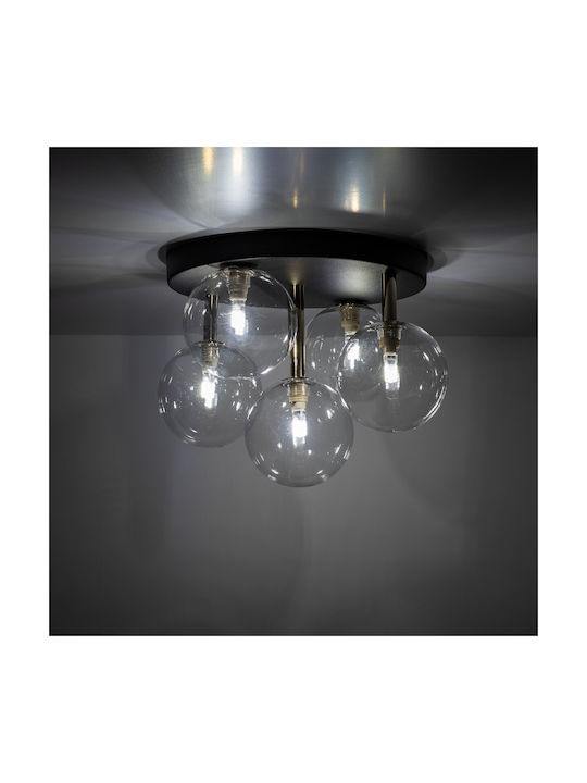 TK Lighting Πλαφονιέρα Οροφής 35εκ. Μαύρη με Ντουί G9