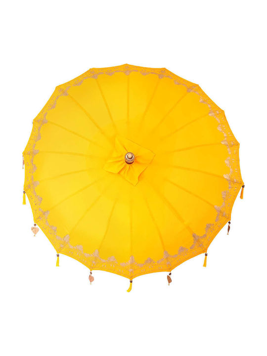 Umbrelă Rotundă Din Lemn Galbenă Φ2.5xÎ2.5m