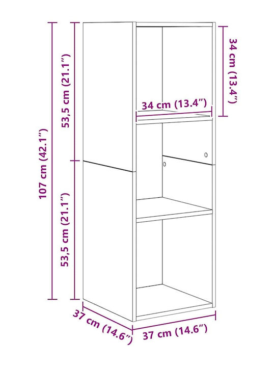 Living Room TV Unit Coffee L37xW37xH142.5cm