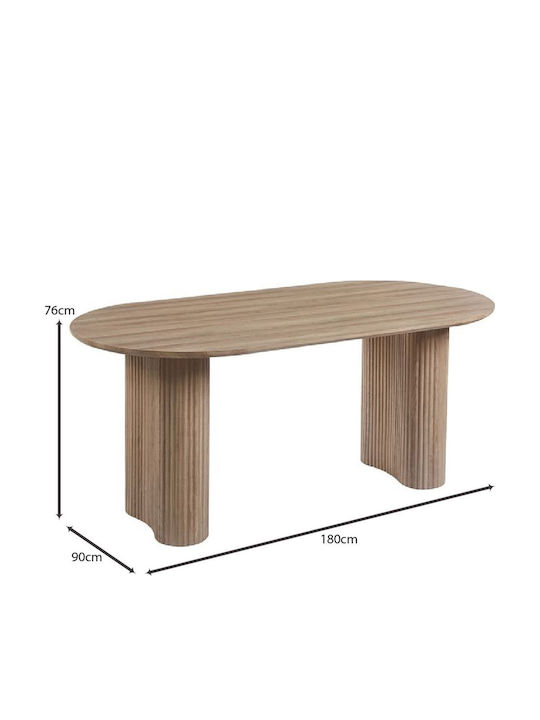 Diaz Τραπέζι Τραπεζαρίας Μdf Απόχρωση Sonoma 180x90x76cm