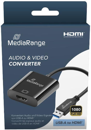 MediaRange Конвертор HDMI / USB-A мъжки към HDMI / USB-A женски Черен 1бр MRCS232