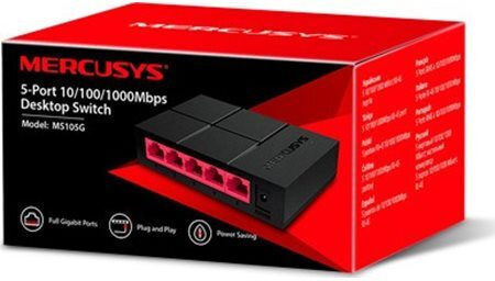 Mercusys MS105G Unmanaged L2 Switch with 5 Gigabit (1Gbps) Ethernet Ports