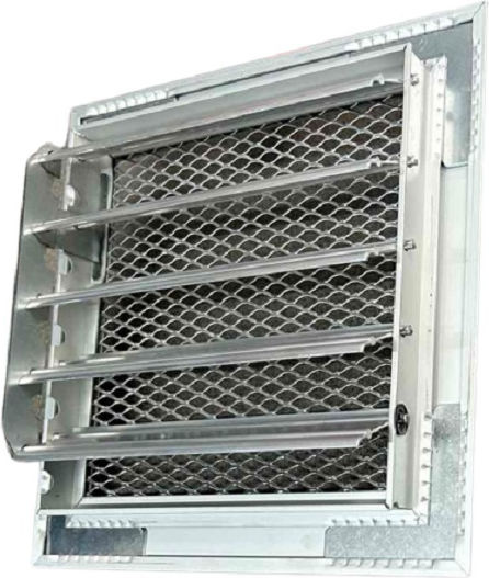 Square Fireplace Air Shutter Silver Karkon 12x12cm