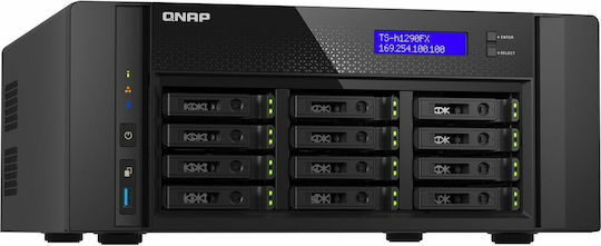 QNap NAS cu 12 sloturi pentru HDD/SSD și 2 porturi Ethernet (TS-h1290FX-7302P-128G)