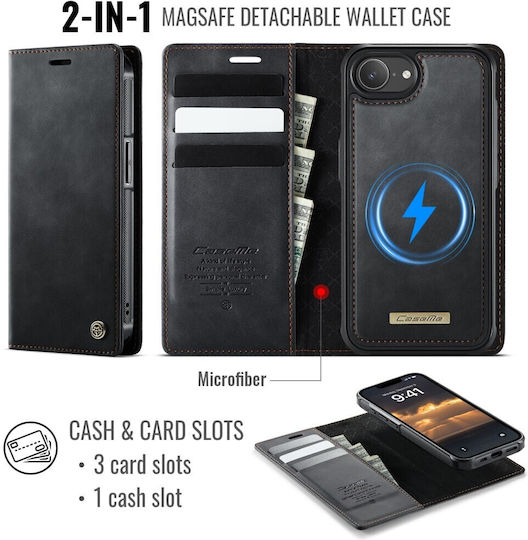 Caseme Book Σιλικόνης Μαύρο (iPhone 17e / 16e)