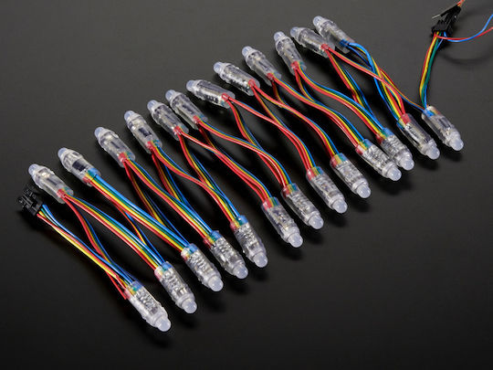 Adafruit 12mm Diffused Thin Digital Rgb Led Pixels Strand 25 Ws2801