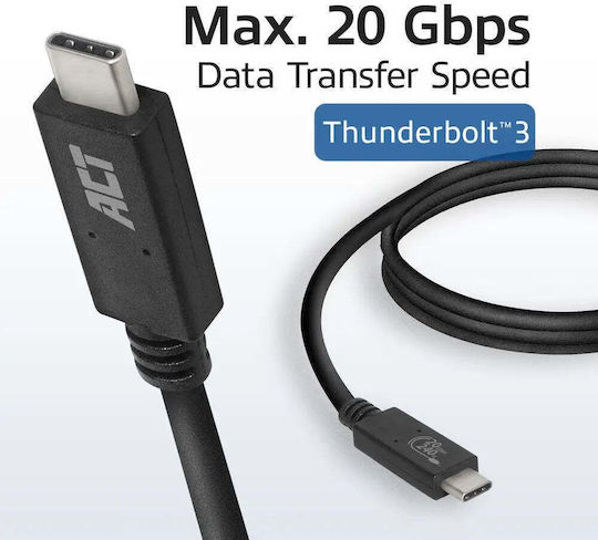 Act USB 4 Video Kabel USB-C männlich - USB-C 240W PD Schwarz 1m AC7431