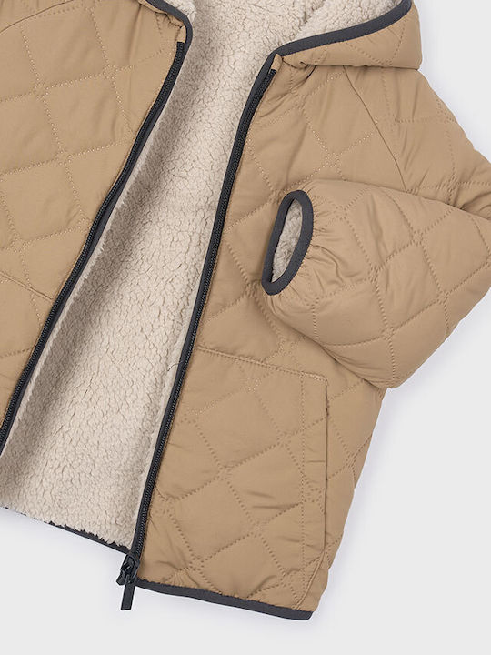 Kinderpelz mit Kapuze Light Brown