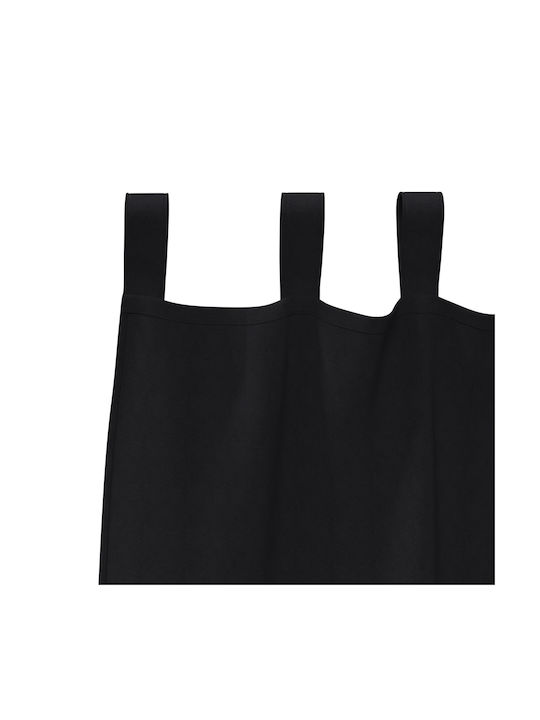vidaXL Blackout Window Curtain Set with Tab Top Black 140x175cm