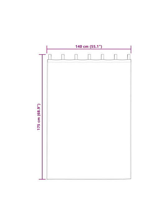 vidaXL Blackout Window Curtain Set with Tab Top Black 140x175cm