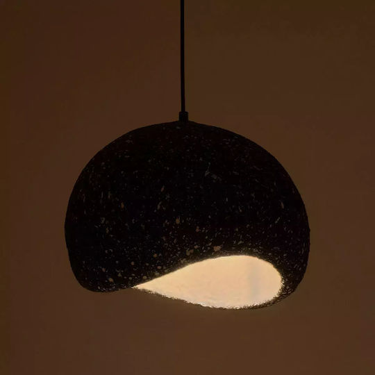 GloboStar Stone Hängelampe Gray Glocke mit Fassung E27 35x31x26cm.