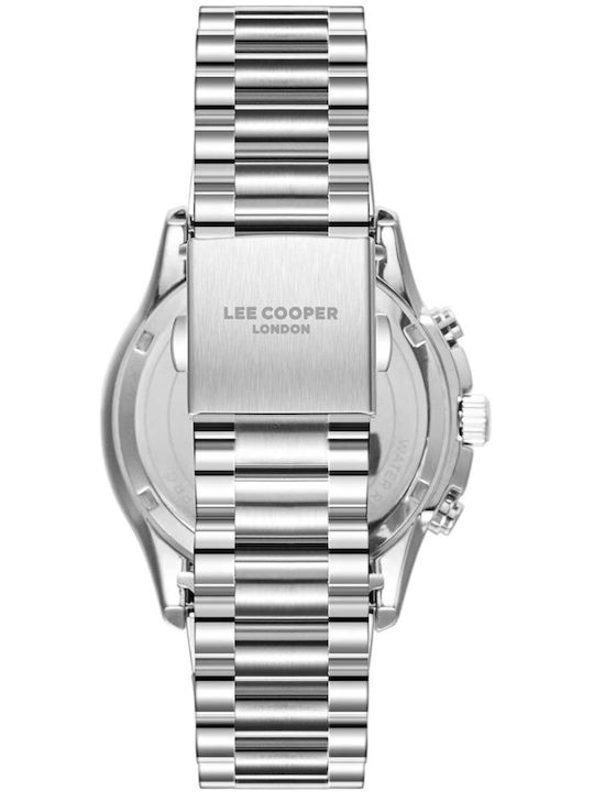 Lee Cooper Dual Time Men's Watch 43mm Battery with Silver Metal Bracelet