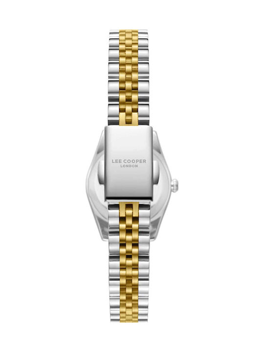 Lee Cooper Crystals Γυναικείο Ρολόι 25mm Μπαταρίας με Ασημί Μεταλλικό Μπρασελέ