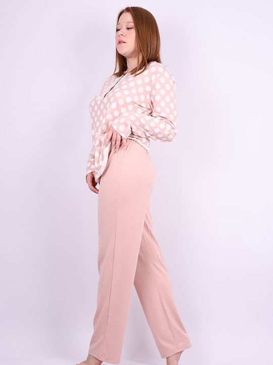 Tress Winter Damen Pyjama-Set Pink