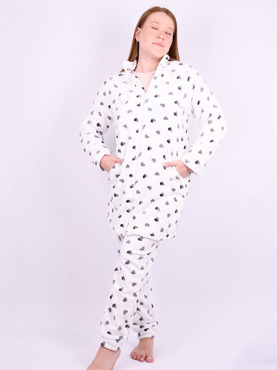 Tress Winter Damen Robe White