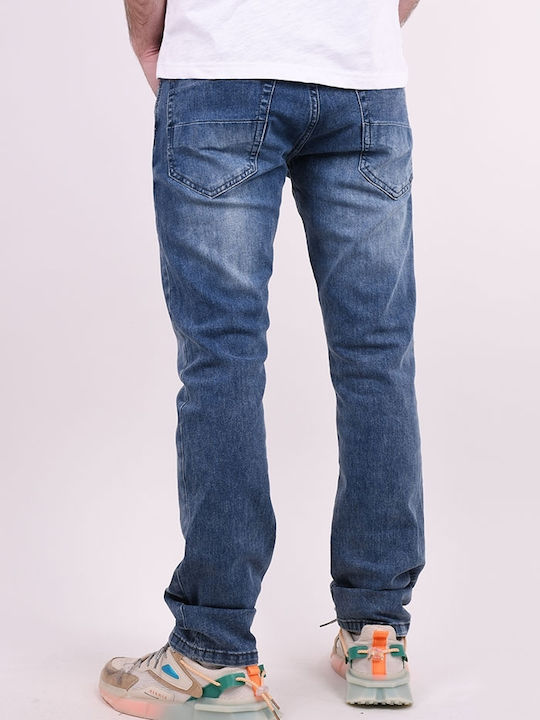Men's Jeans Pants Elastic Blue