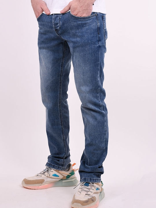 Men's Jeans Pants Elastic Blue