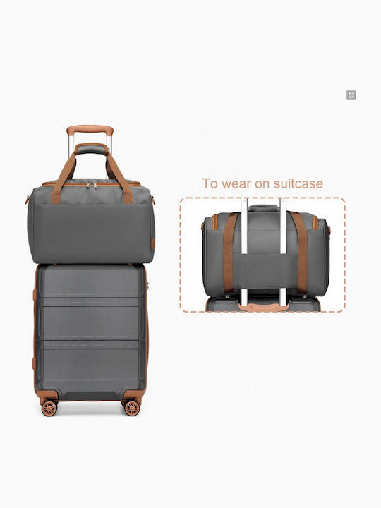 Miss Lulu Travel Suitcases Hard Grey And Brown with 4 Wheels Set of 2pcs