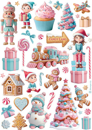 Σετ 6 Ριζόχαρτα Ντεκουπάζ Stamperia 21x29cm A4 Candy Christmas