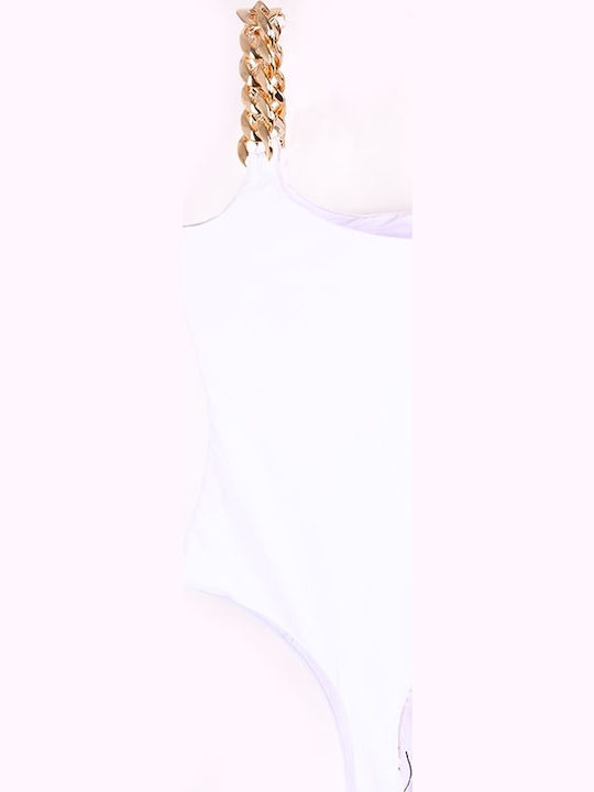 One Piece Swimsuit With One Shoulder White