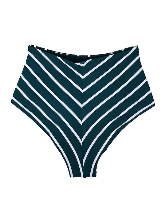 Bikini Slip Hohe Taille Petrol Blue