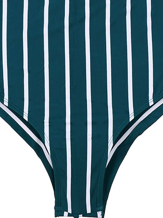 Bikini Slip Hohe Taille Petrol Blue