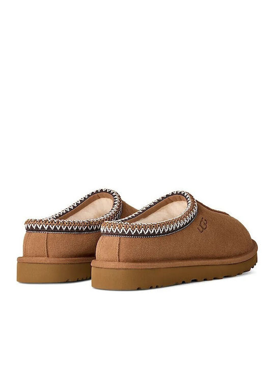 M Tasman Men's Leather Slippers Brown
