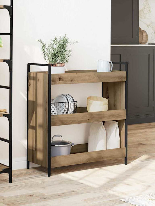 vidaXL Ραφιέρα Κουζίνας Ξύλινη 3 Θέσεων Καφέ 70x30x82cm