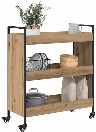 vidaXL Ραφιέρα Κουζίνας Ξύλινη 3 Θέσεων Καφέ 70x30x82cm