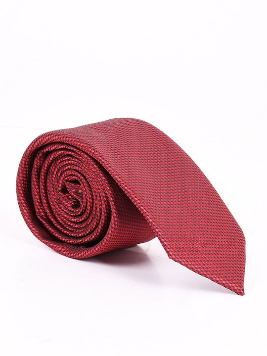 Unounouno Men's Tie Synthetic Printed in Burgundy Color