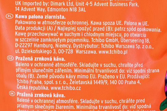 Tchibo Espresso Coffee Robusta Caffe Crema Whole Beans 1kg