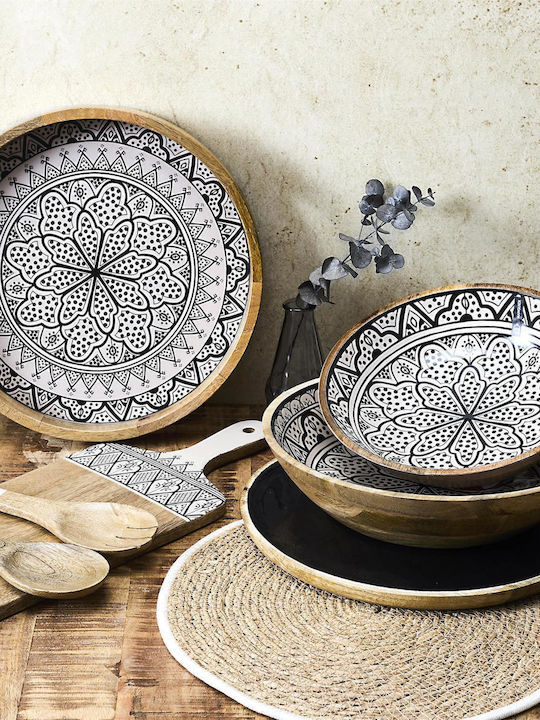 The Home Deco Factory Wooden Salad Bowl Black 33x33cm