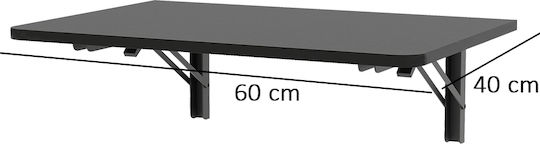 Masă Bucătărie Pliabil Metalic Negru 60x40buc